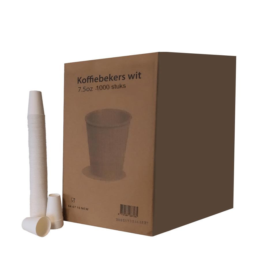 Kartonnen koffiebeker wit 180cc (1000 stuks)