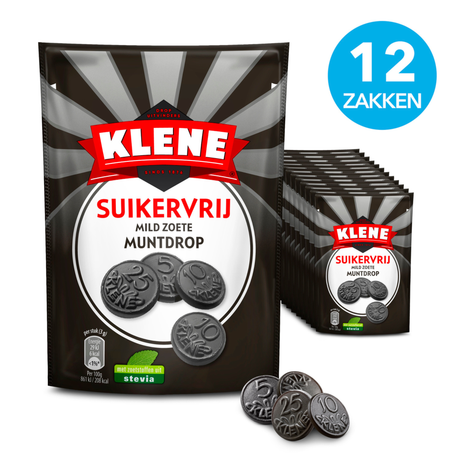 Klene zuckerfreies, mildes, süßes Minz-Lakritz (12x 100gr)