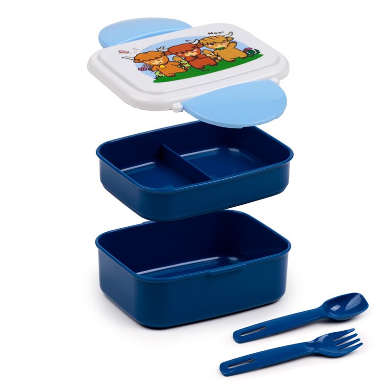 Adoramals Highland Coo Cow Clip Bento Box Lunchbox