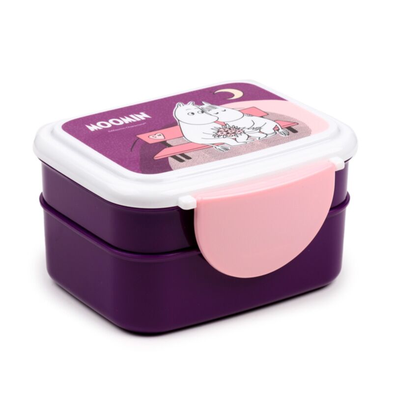 Mumin lila Clip Bento Box Lunchbox mit Besteck