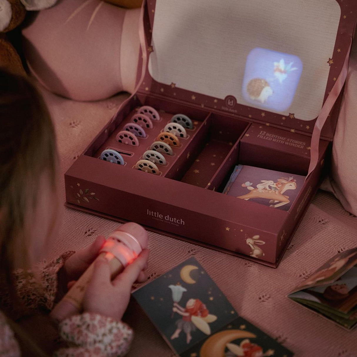 Little dutch verhalen projector zaklamp - roze