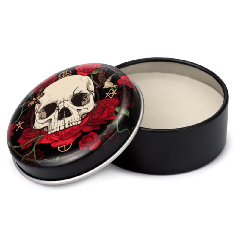 Totenkopf-Rosen-Lippenbalsam in der Dose