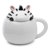 Adoramals Keramikbecher in Zebra-Deckelform