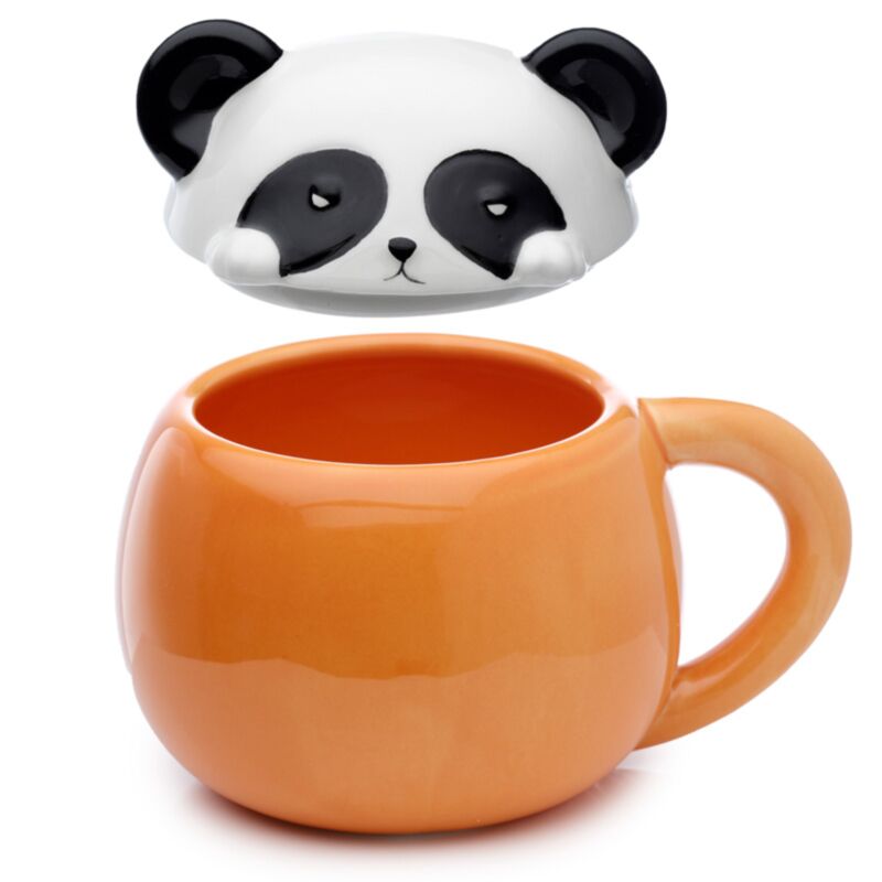 Adoramals Panda-Keramikbecher mit Deckel