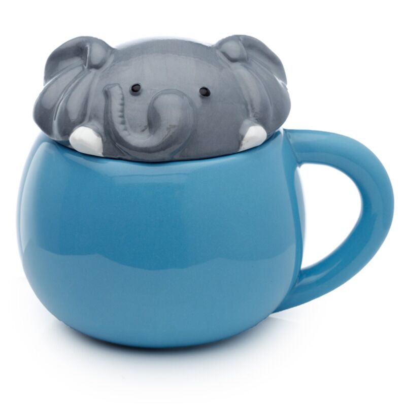 Adoramals Elefanten-Keramikbecher mit Deckel