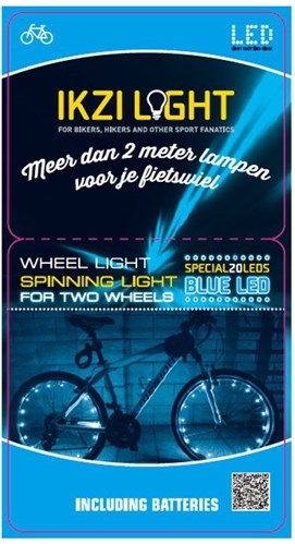Räder leichte 20-LED-Draht 2,2 m Wiel Light V 2-Räder blau