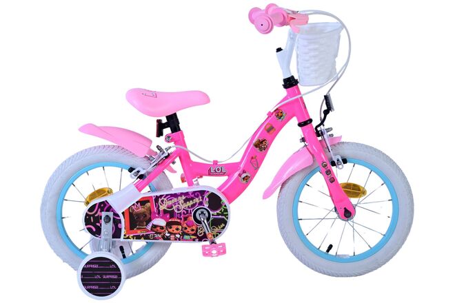 Volare Puppen-Kinderfahrrad – Mädchen – 14 Zoll – rosa – zwei Handbremsen