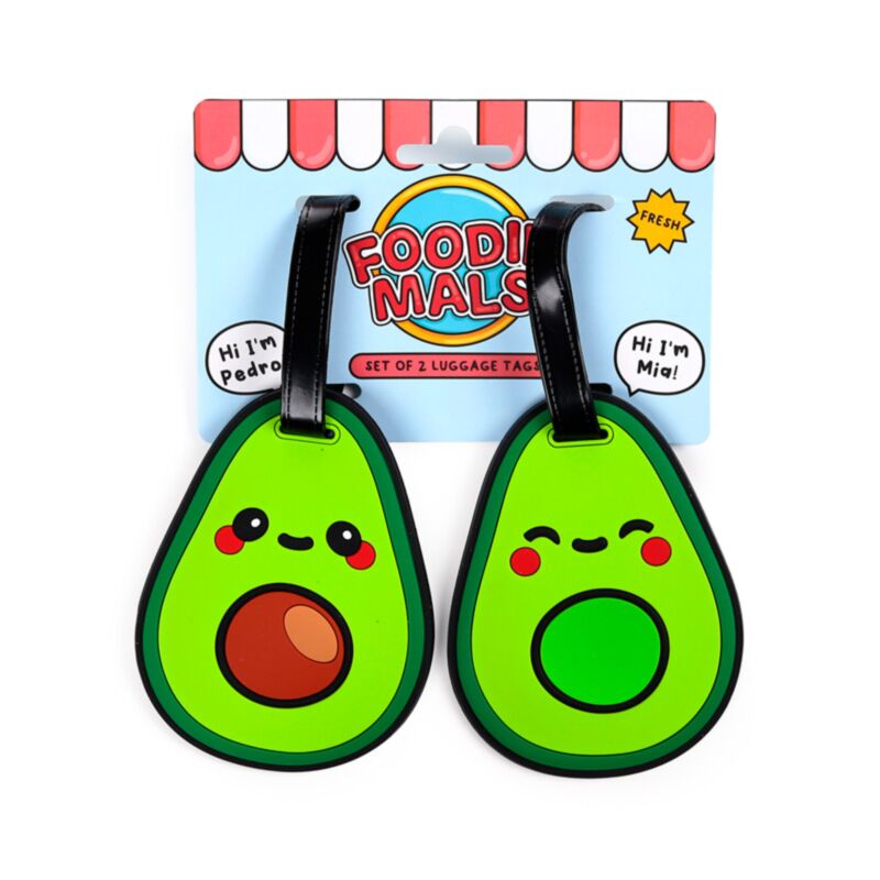 Foodiemals Avocado-PVC-Kofferetiketten-Set, 2 Stück