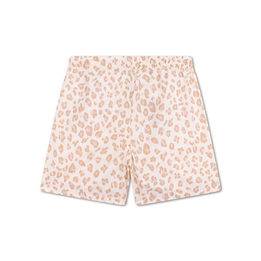 Leopard | Beige UV-Badeshorts für Mädchen
