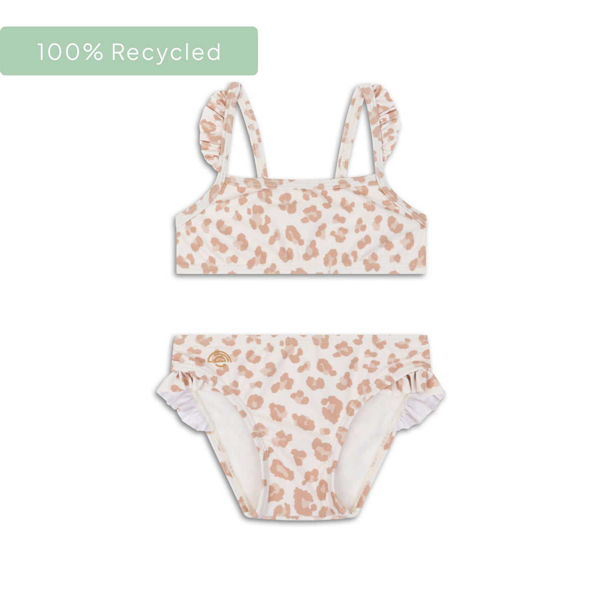 Leopard | Beigefarbener UV-Bikini für Mädchen