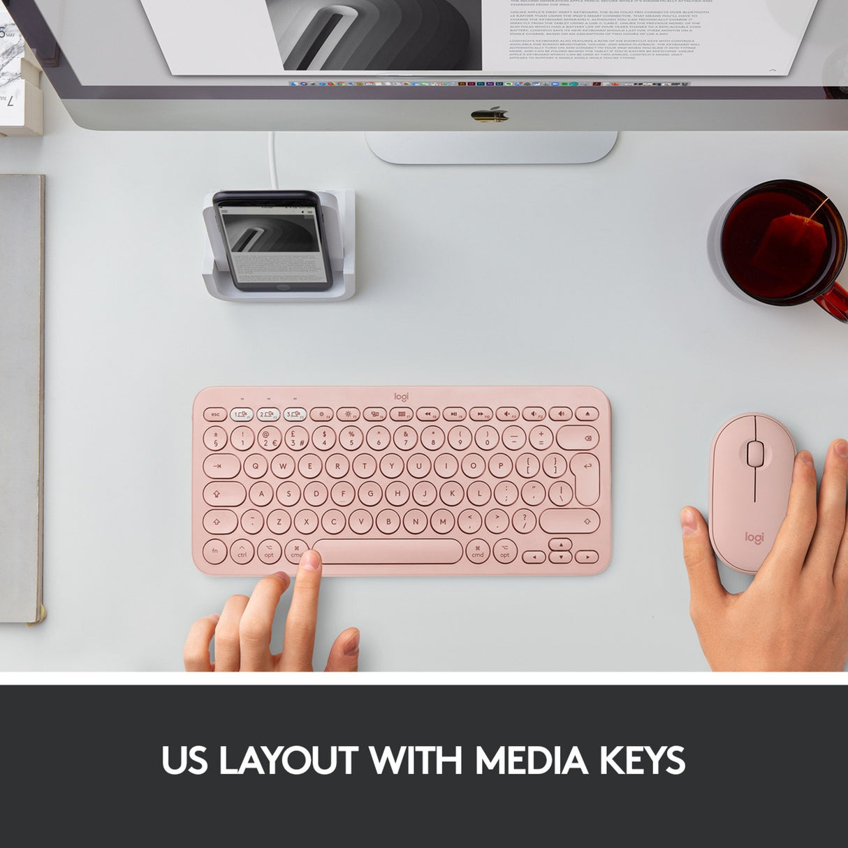 Logitech K380 für Mac Multi-Device Bluetooth-Tastatur Roz