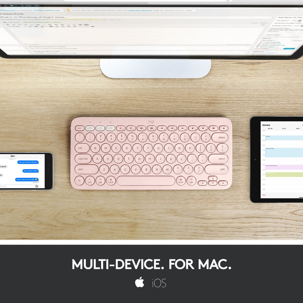 Logitech K380 für Mac Multi-Device Bluetooth-Tastatur Roz