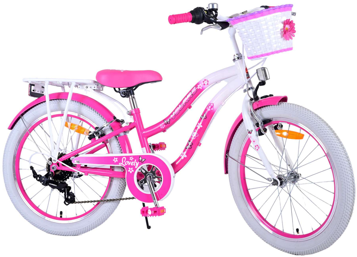 Volare Lovely Kinderfahrrad – Mädchen – 20 Zoll – Rosa – 7 Gänge