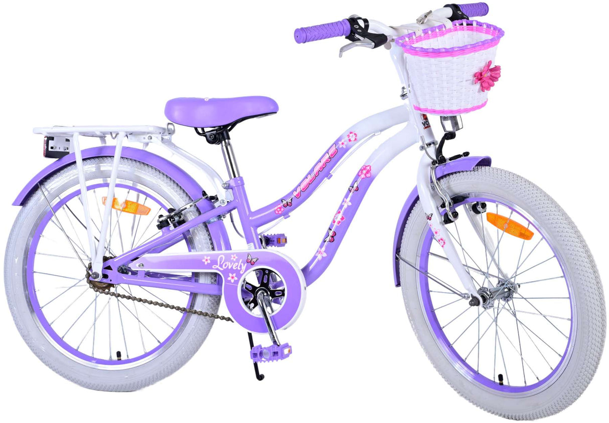 Volare Lovely Children's Bike Girls 20 -calowe fioletowe dwa ręczne hamulce