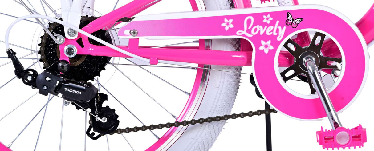 Volare Lovely Kinderfahrrad – Mädchen – 20 Zoll – Rosa – 7 Gänge