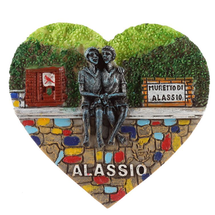 Herz-Alassio-Seestrand-Souvenirmagnet