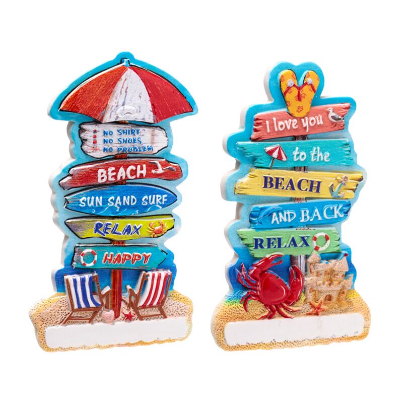 Meeresblick-Strandschilder 3D-Meeresstrand-Souvenirmagnet