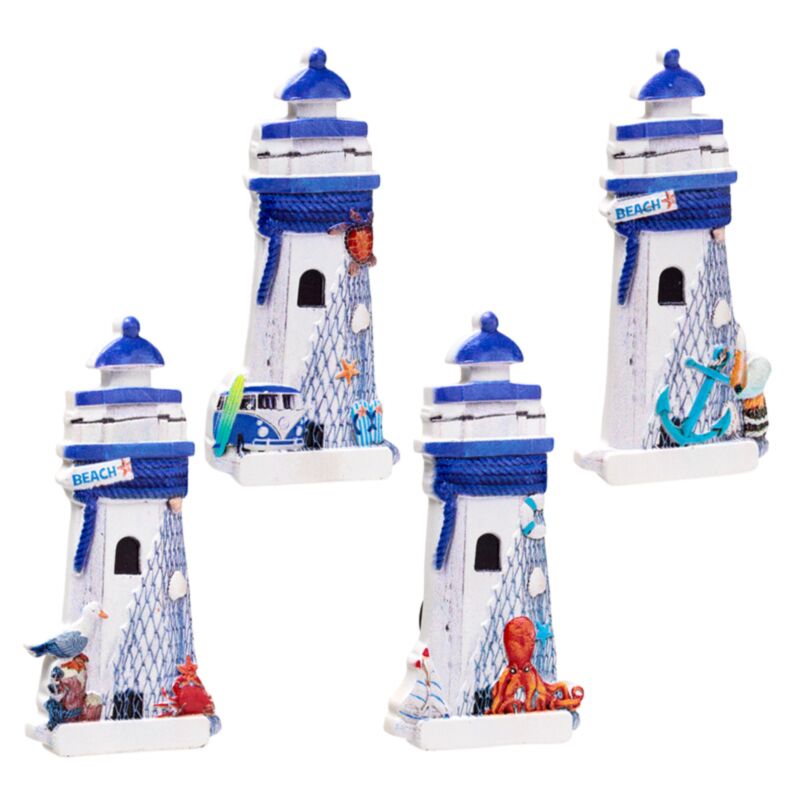 Blauer Leuchtturm 3D-Seestrand-Souvenirmagnet