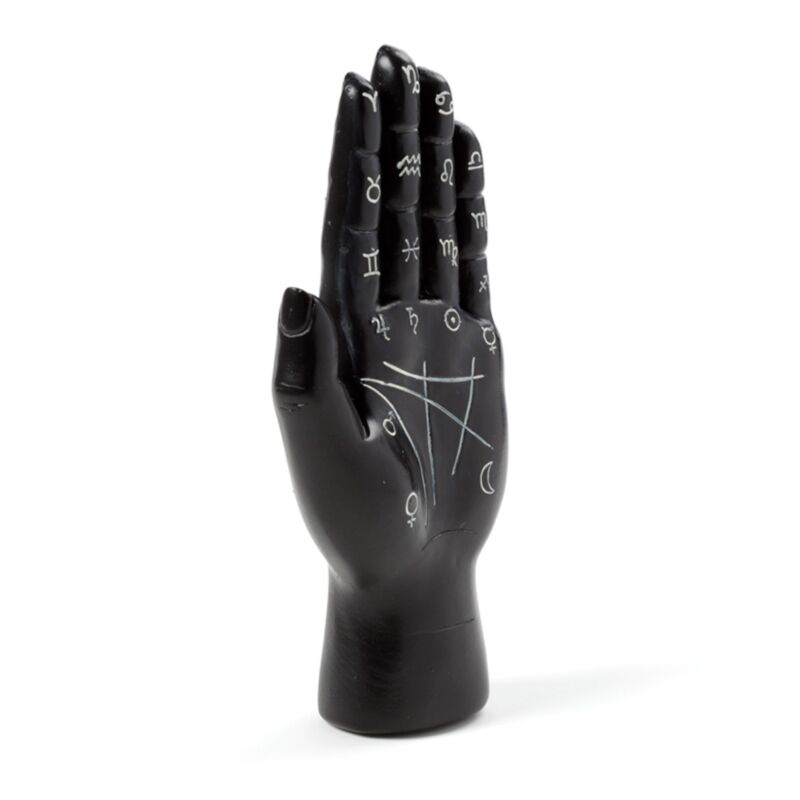 Schwarze Mantra-Hand-Tarot-Palme
