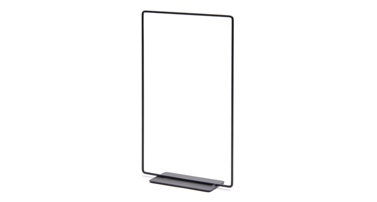 Metal rectangle on base 15x25cm black