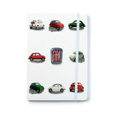 Fiat 500 Retro-Recycling-Notizbuch im A5-Format