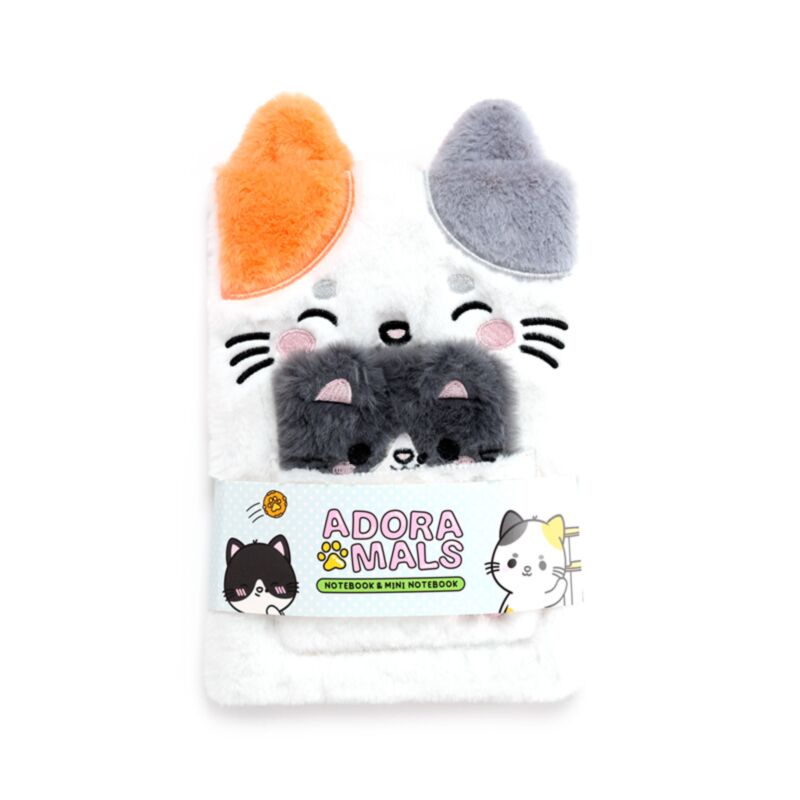 Adoramals Lola die Katze Plüsch-Notizbuchtasche