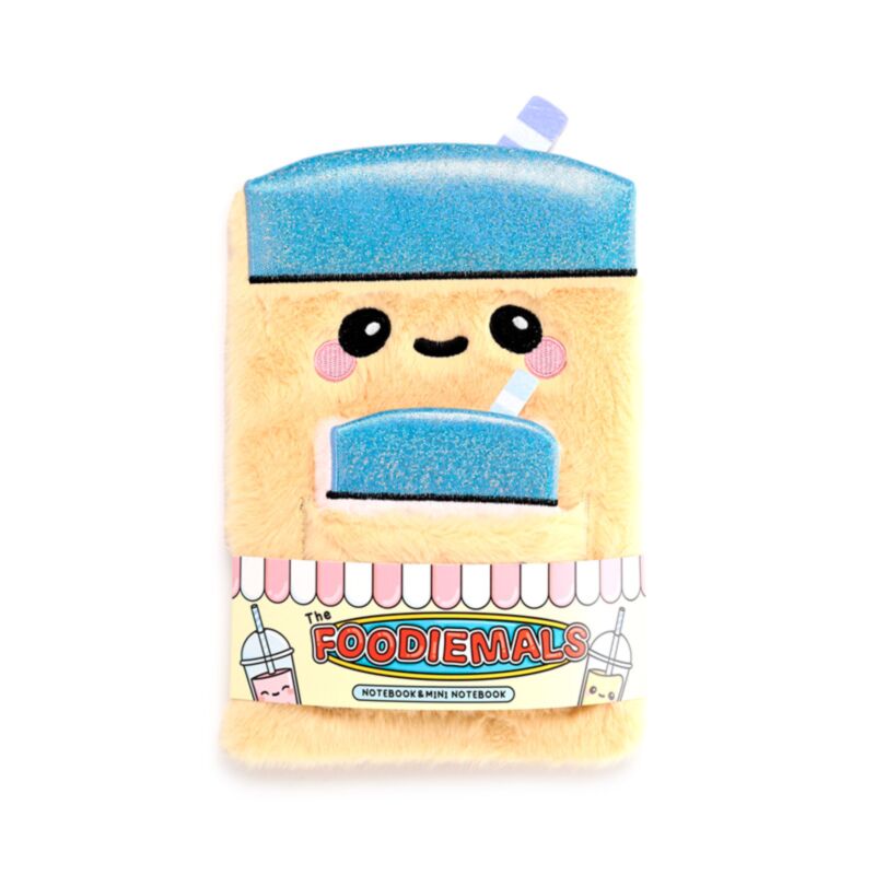Foodiemals Bubble Tea Plüsch-Notizbuchtasche