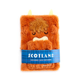 Notizbuchtasche aus Plüsch mit Highland-Kuh