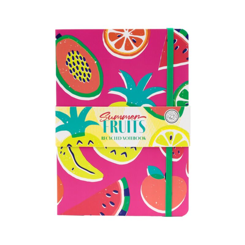 Sommerfrucht-Recycling-A5-liniertes Notizbuch