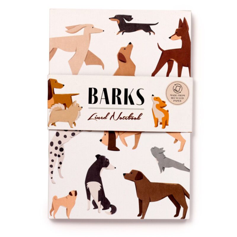 Barks Dog recyceltes liniertes A5-Notizbuch