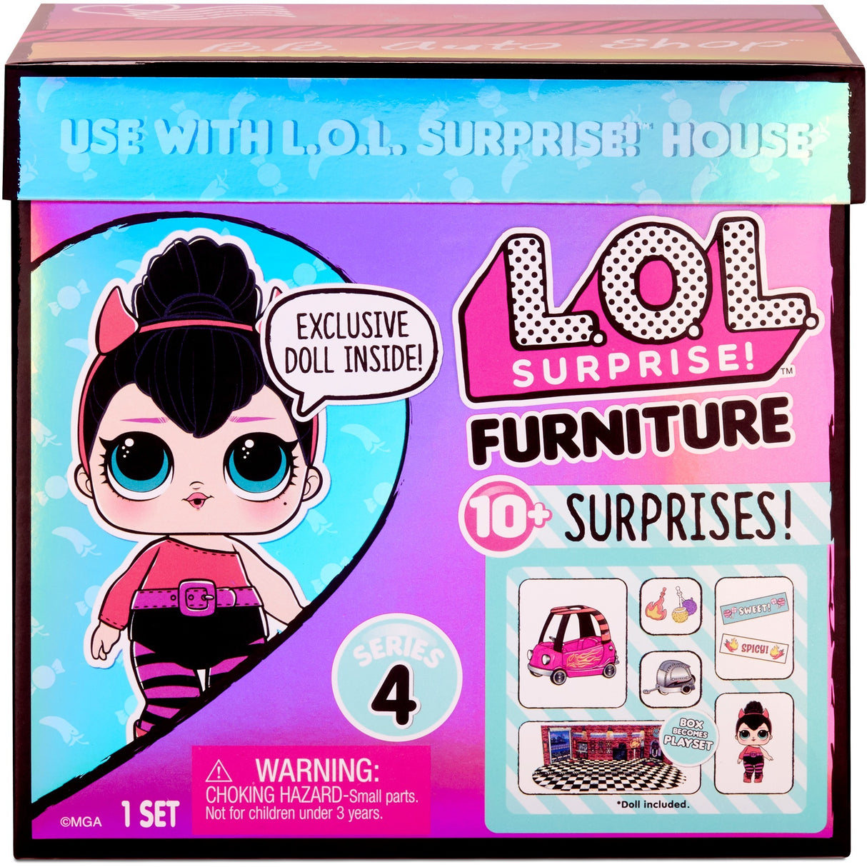 MGA Entertainment Überraschung! Möbel mit Puppe BB Auto SHO