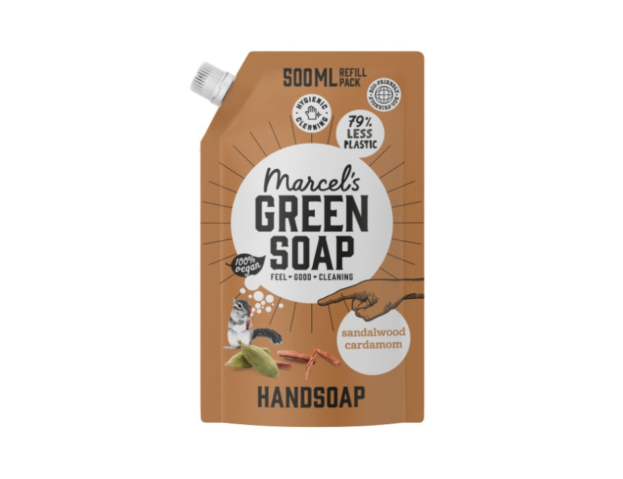 Marcels grüne Seife Handseife Sandelhout Kardemom 500ml Navulzak