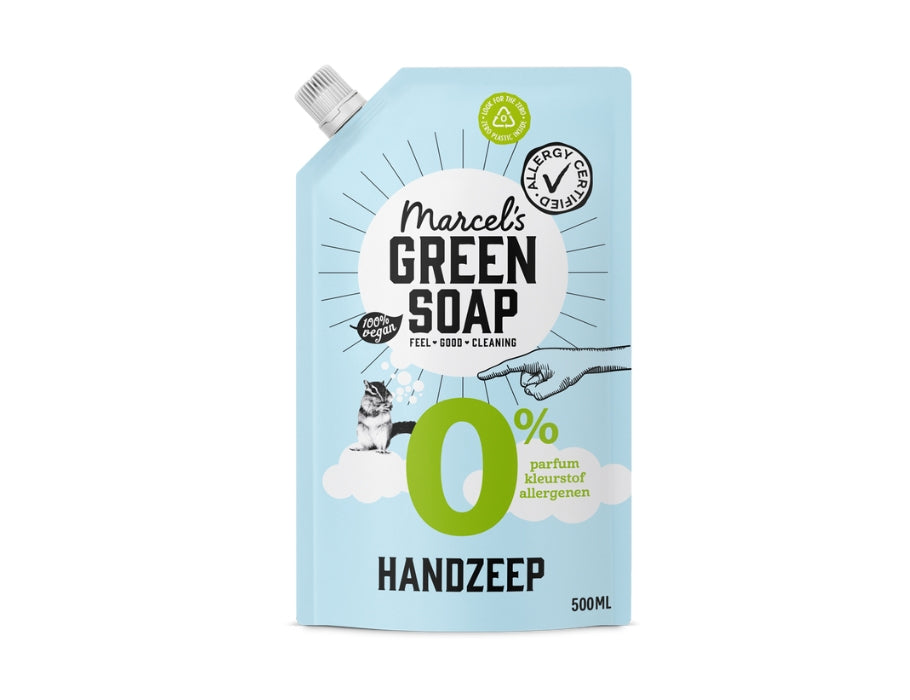 Nachfüllpackung für grüne Seife von Marcel – Handseife 0 % – 500 ml