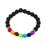Chakra-Lavastein-Perlen-Edelstein-Armband