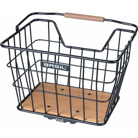 Basil Fahrradkorb Nordland Mik 23 Liter 23 x 33 x 19 cm vorne und/oder hinten schwarz braun