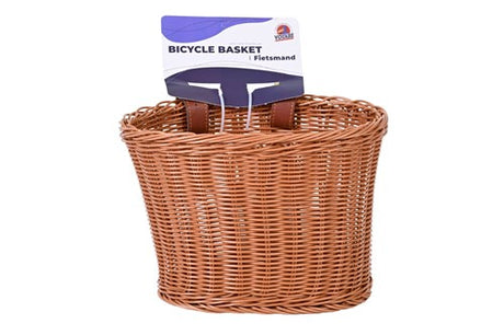 Rieten mandje middel met riempjes voor 16-20 inch