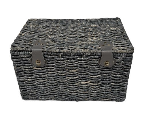 Bäckerkorb blaugrau groß 47x31x28 mit Deckel