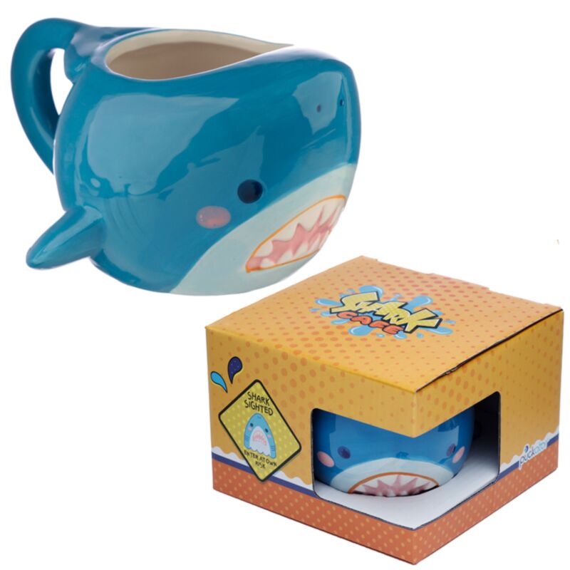 Keramikbecher in Form eines Hai-Cafés