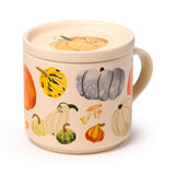 Herbsternte-Porzellanbecher mit Untersetzer-Deckel-Set