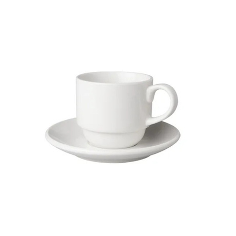 Mammoet Tasse und Untertasse weiß Budgetline breit (6x 200 ml)