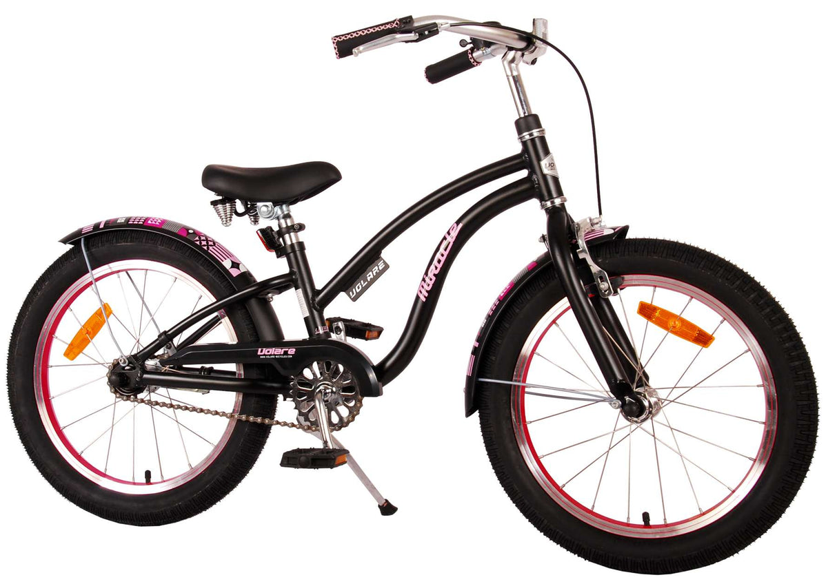 Volare Miracle Cruiser Kinderfahrrad - Mädchen - 18 Zoll - Matt Black - Prime Collection