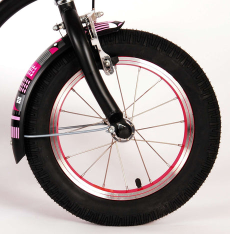 Volare Miracle Children's Bicycle - Mädchen - 14 Zoll - Matt Black - Prime Collection