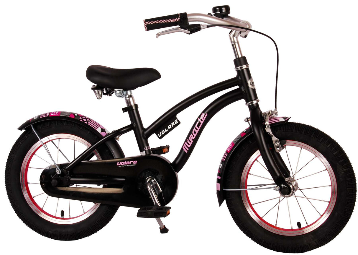 Volare Miracle Children's Bicycle - Mädchen - 14 Zoll - Matt Black - Prime Collection