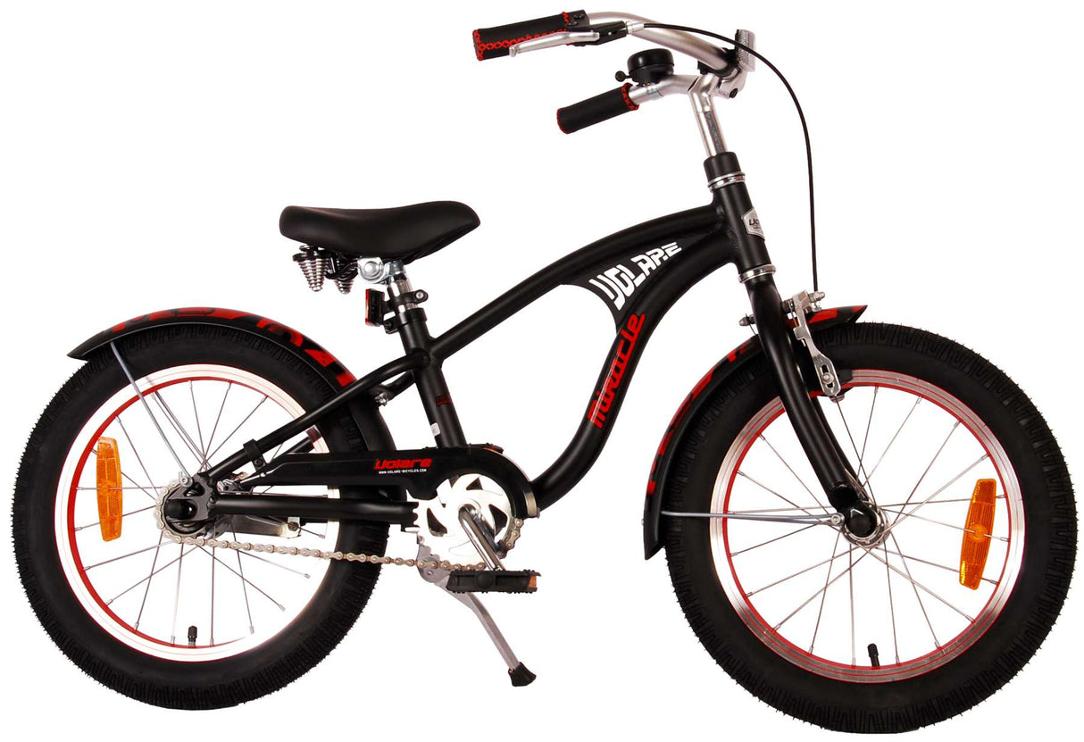 Volare Miracle Cruiser Kinderfiets - Jongens - 16 inch - Mat Zwart - Prime Collection