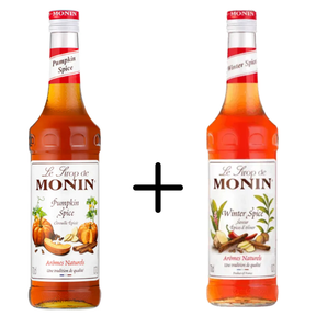 Monin Kürbisgewürz + Wintergewürz-Kombination (2er-Set)
