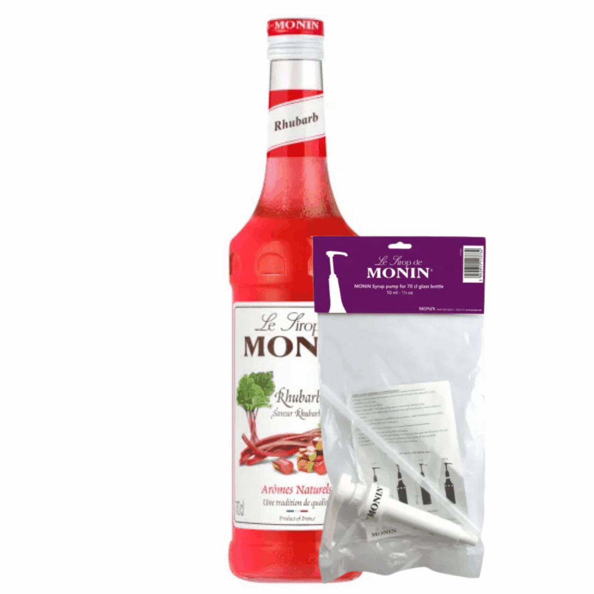 Monin Sirup Rhabarber (70 cl) + Siruppumpe (10 ml)