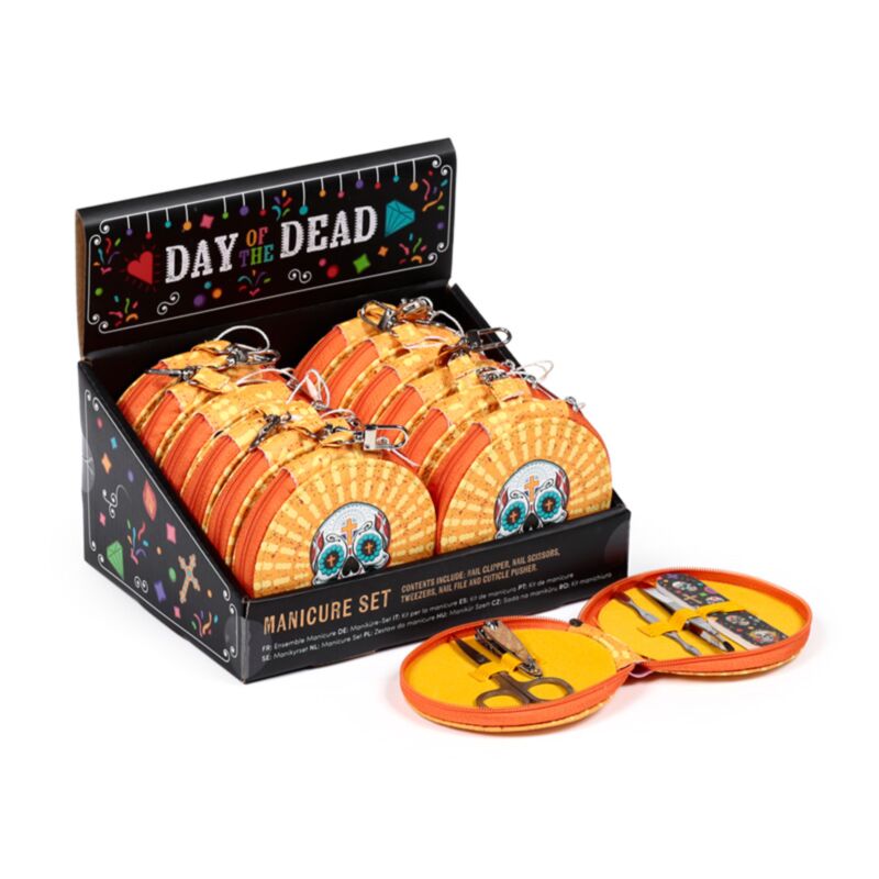 Dia de los muertos 5-teiliges Maniküre-Set mit Reißverschluss
