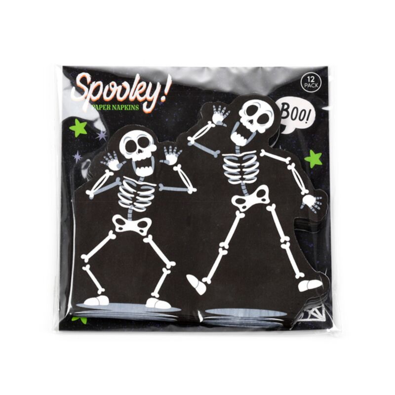 Halloween-Skelett-Packung mit 12 3-lagigen Partyservietten aus Papier