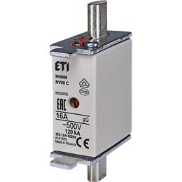 Eti Flachsicherung 16a – 500 V DIN NH00C GG | 3 Stück