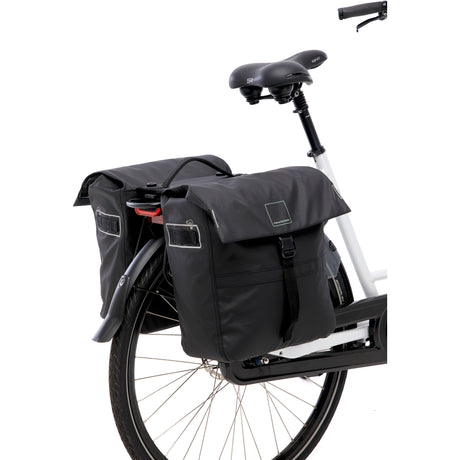Burgers - new looxs new looxs ® leeds double mik 2.0 - dubbele fietstas – past op mik bagagedragers – gerecycled materiaal - geschikt voor elektrische fietsen – 38 liter - zwart